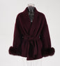 UCXQ Eleganter OL Business-Mantel Pelz-Patchwork Langarm Wollmantel Schöne Damenbekleidung Jacke Herbst 2025 Winter