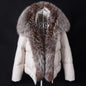 2025 MAOMAOKONG White Duck Down Jacket Winter Women Warm Loose Coat Natural Real Fox Fur Collar Thick Luxury Outerwear parkas