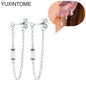 925 Sterling Silver Ear Needle Fashion Hoop Earrings White Crystal Luxury Women's Silver Earrings Wedding Women's Jewelry Gift