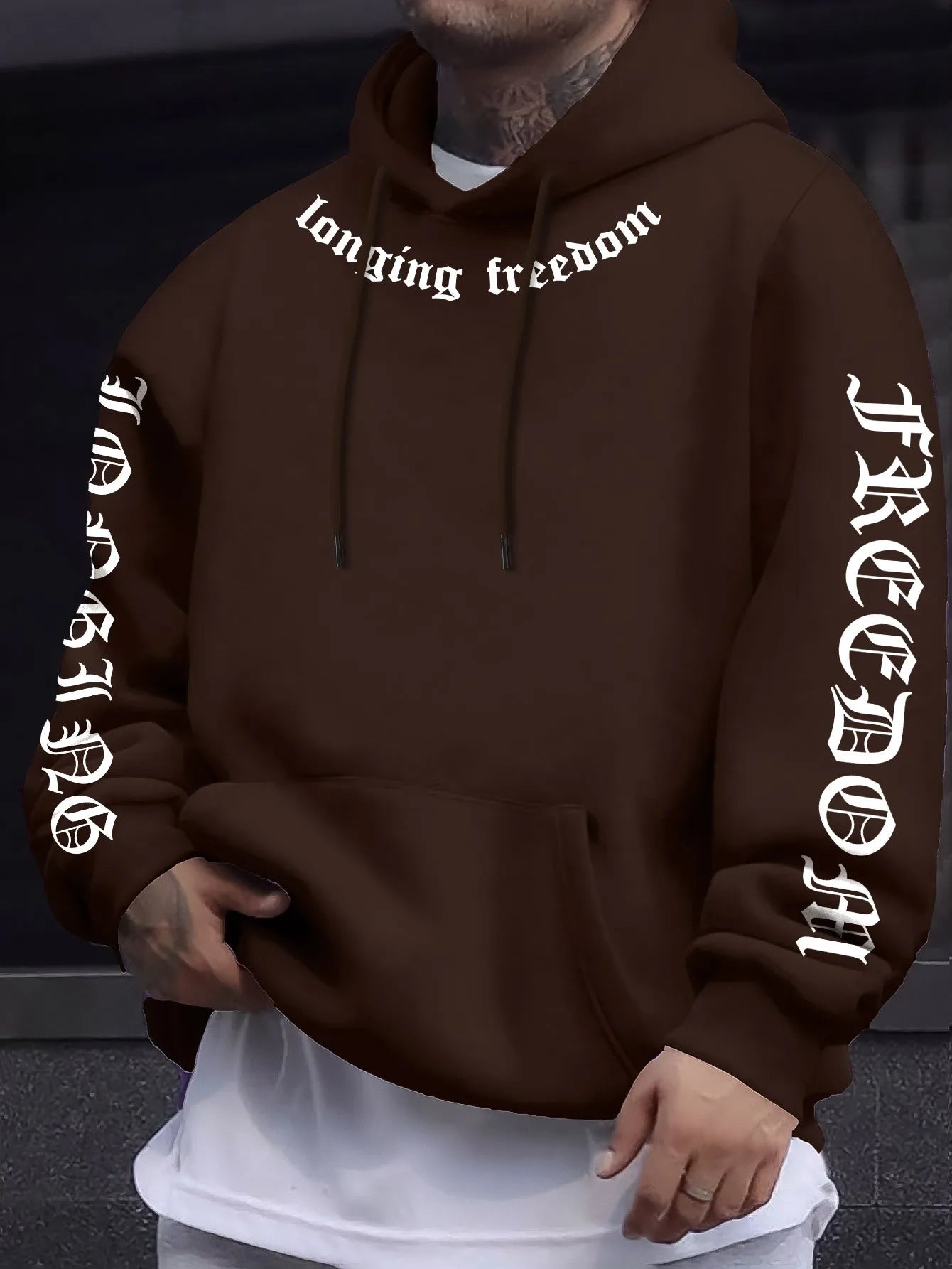 The 2025 autumn new men's hoodie is a casual and fashionable outdoor simple men's wear with letter prints