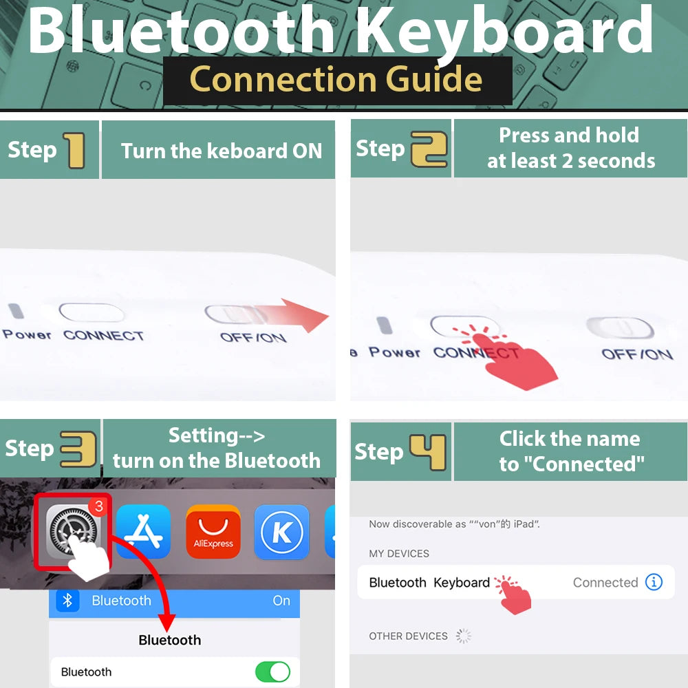 New Portable Wireless Bluetooth Keyboard Without Touchpad Mini Slim Mute Keyboard For IOS Android Windows Universal Office Use