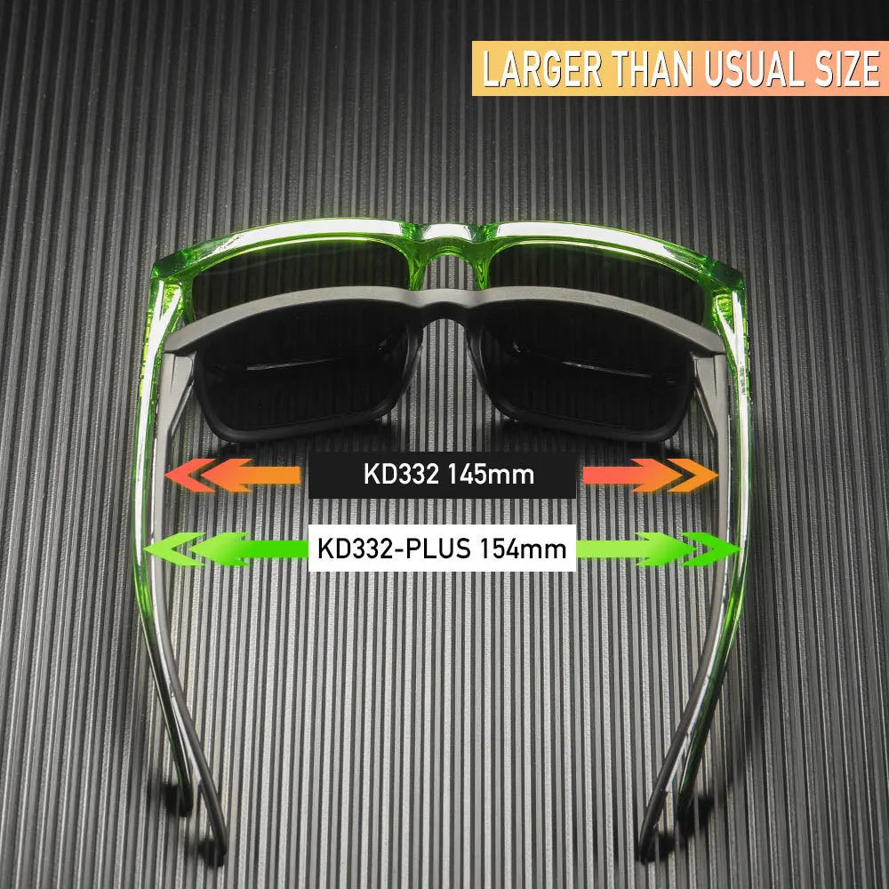 KDEAM Große quadratische Herrensonnenbrille Polarisierte photochrome Übergröße Sonnenbrille Mode Damensonnenbrille Verbesserte Version
