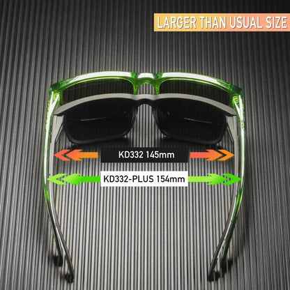 KDEAM Große quadratische Herrensonnenbrille Polarisierte photochrome Übergröße Sonnenbrille Mode Damensonnenbrille Verbesserte Version