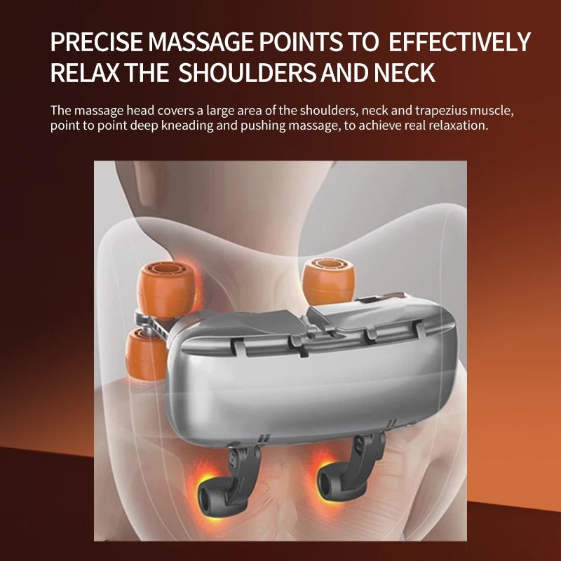 3D Shiatsu Kneading Massage Cushion – Wireless Heated Pillow for Neck, Waist, Leg & Cervical Relief