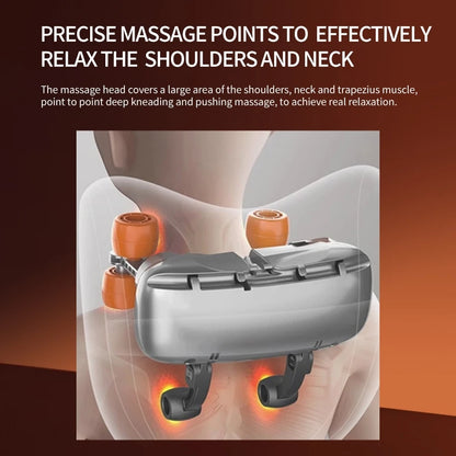 3D Shiatsu Kneading Massage Cushion – Wireless Heated Pillow for Neck, Waist, Leg & Cervical Relief