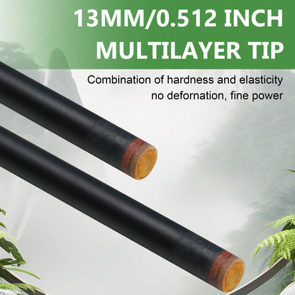 Premium 1/2 Fiberglass Billiard Cue Stick - 13mm Tip Unique Pattern Sweat-Resistant Grip Essential Pool Cue for Beginners