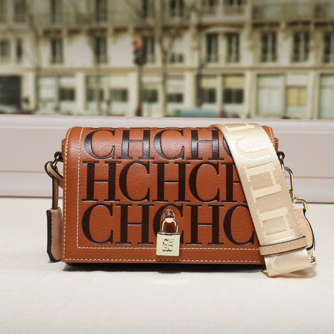 Light Luxury Carolina Herrera Brand Fashion Women's Crossbody Bag Small Square Bag  Shoulder Bag Sophisticated Style