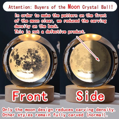 3D Crystal Ball Galaxy Night Light LED Lamp 5cm