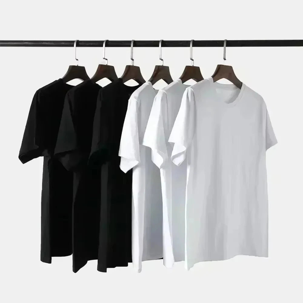 2025 Sommer Neu Herren T-Shirt mit Buchstaben-Print, Trendmarke, reine Baumwolle, Rundhals, Kurzarm Herren Kurzarm