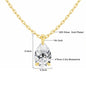 Gold necklace with a teardrop-shaped gemstone, showing material details on a white background.