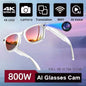 800W Camera AI Smart Translation Sunglasses – Waterproof, Color-Changing, Photo & Video