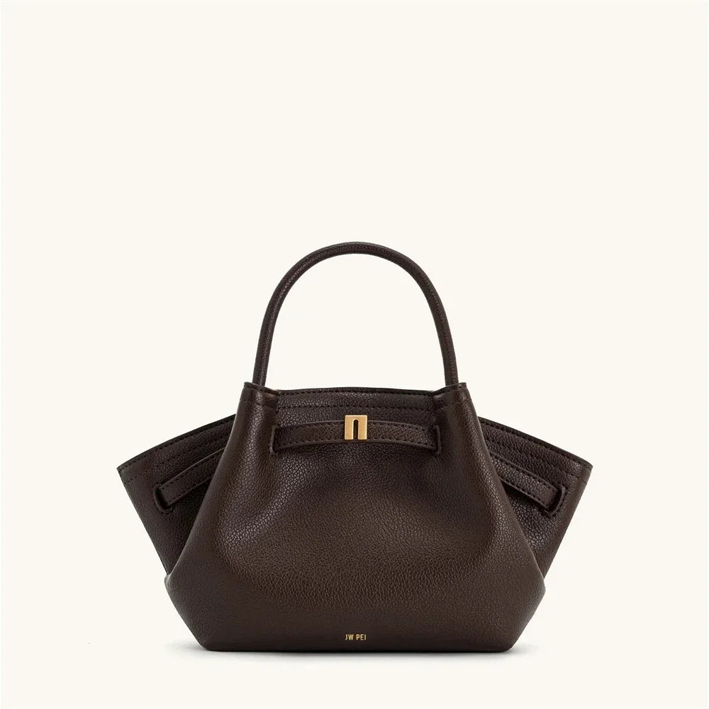 JW PEI 2025New Women's Canvas Brown Crossbody Shoulder Bag Mini Vegan Leather Tote Bag Handbag Dumpling Bag High Quality Leather