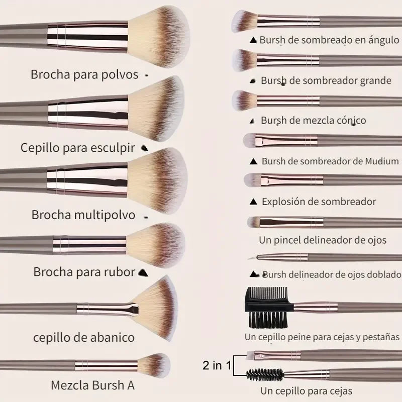 Professionelles 3-20-teiliges Make-up-Pinsel-Set, weiche, flauschige Foundation-Lidschatten-Concealer-Verblendpinsel, Rougepinsel Kabuki Damen Beauty Tool
