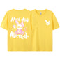 Pink Ragdoll Rabbit Harajuku Print T-Shirt Men Loose Oversize  Clothing Hip Hop Casual Short Sleeve S-XXXL Cotton T-Shirt Couple