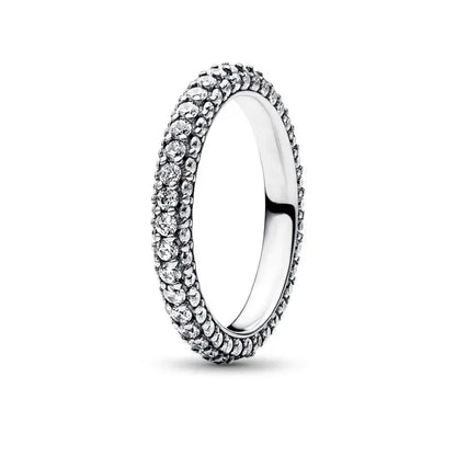 New 925 Sterling Silver Rings Stackable Infinite Heart Red Enamel for Women Mom Original Silver 925 Wedding Ring Jewelry Gift