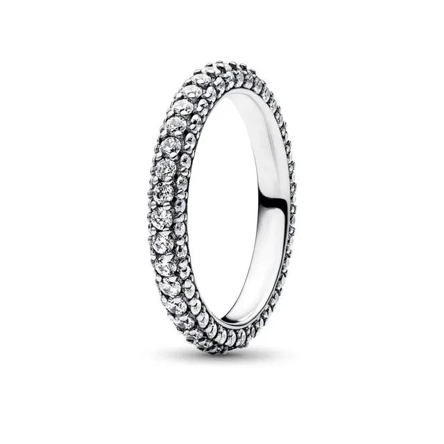 New 925 Sterling Silver Rings Stackable Infinite Heart Red Enamel for Women Mom Original Silver 925 Wedding Ring Jewelry Gift