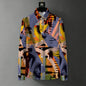 Men's Abstract Color-Block Stripe Print Shirt