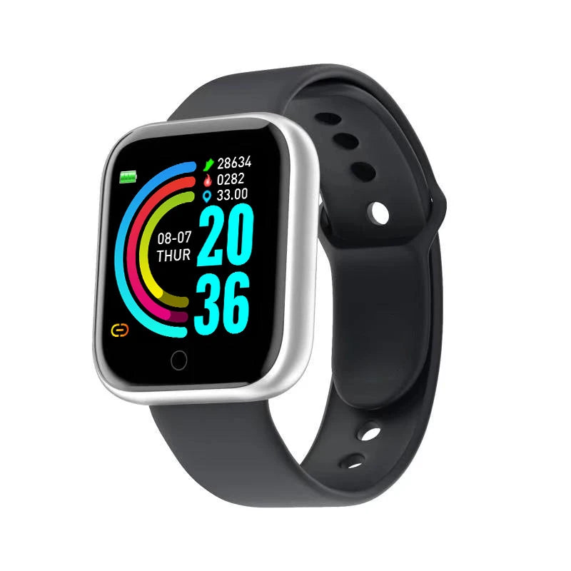Multifunktionale Smartwatch für Herren und Damen, Bluetooth-verbundenes Telefon, Musik, Fitness-Sportarmband, Schlafmonitor, Y68 Smartwatch D20