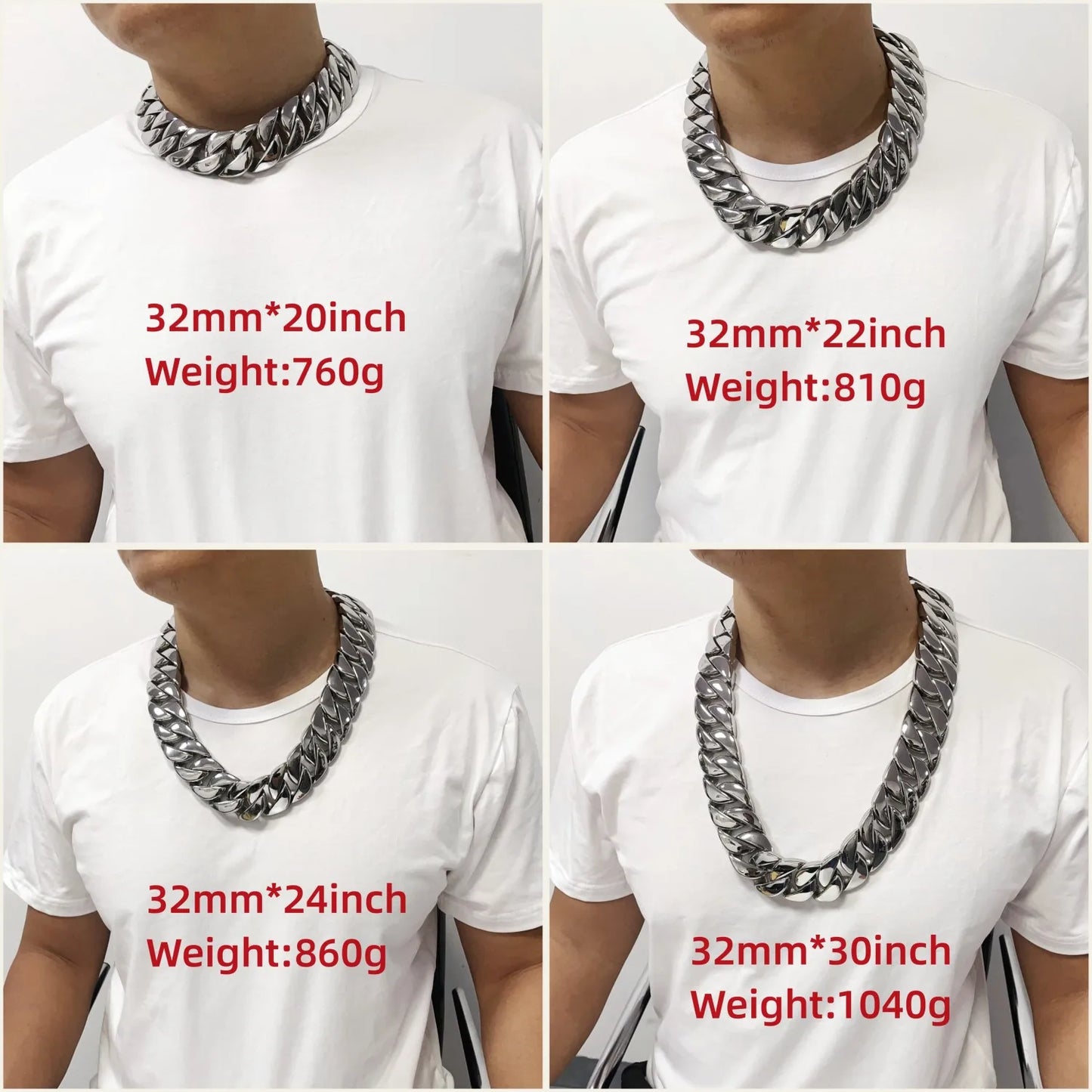 SDA 26mm/32mm Cuban Link Chains Stainless Steel Jewelry High Quality Chunky Necklace Woman Hip-hop Jewelry for Free Shipping