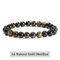 JD Natursteinperlen Armband Amethyst Tigerauge Kristall Quarz Achat Edelstein Perlen Armreifen Damen Herren Reiki Heilung Schmuck Geschenk