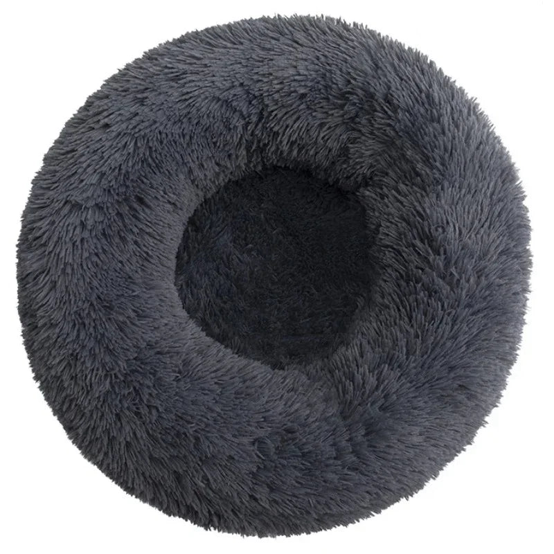 40-90cm Rundes Haustierbett für große Hunde Super Weiches Katzenbett Langes Plüsch Hundebett für mittlere Hunde Winter Warmes Schlafplatz
