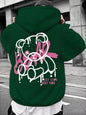 Fashionable men's autumn personalized teddy bear print soft and comfortable hooded sweatshirt outdoor street style clothing