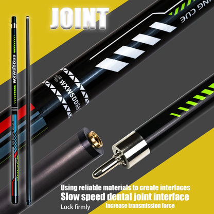 Premium Christmas Gift 12.5mm Carbon Fiber Pool Cue with Quick-Release Joint Professional Low Deflection Billiard Stick for Dad
