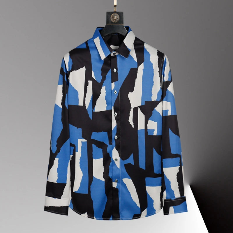 Teglex Men's Slim Lapel Long Sleeve Shirt 6XL