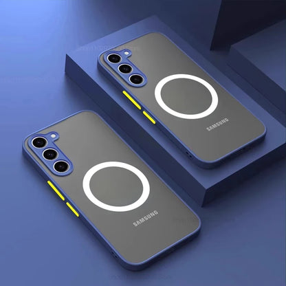 S25 S24 Ultra Plus Hülle Panzer Matt Magnetisch Für Samsung Galaxy S25 S24 S23 S 25 Ultra Plus Hüllen Mattiert Kabelloses Lade-Cover