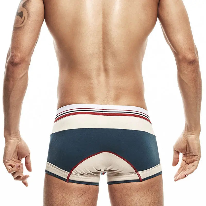Man wearing a pair of men's underwear with a white background