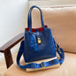 2025 New Large-capacity Bucket Bag, Winter Fashion Letter Printing Temperament Versatile Messenger Bag