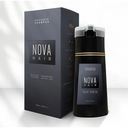 Nova Haarfärbemittel 3-in-1 Haarpflege Shampoo Natürliches Schnellweißhaar Gefärbtes Schwarzes Haarfärbemittel Dauerhafter Komfort Männer Frauen Haarpflege