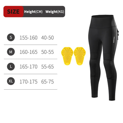 WOSAWE Women Motorcycle Trousers Slim Fit High-waisted Elastic Women's Riding Pants Soft Comfortable With CE Protection Gears