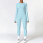 2PCS Yoga Set Women Gym Clothing Fitness Workout Set Sportswear Female Long Sleeve Crop Top High Waist Leggings Sports Suits