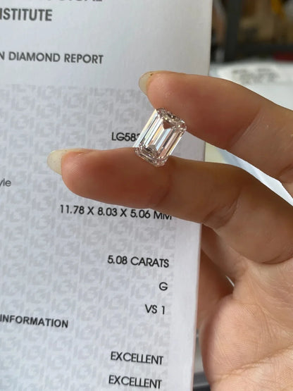 IGI Certified Lab Grown Diamond 1-5ct Emerald Cut Loose Wholesale
