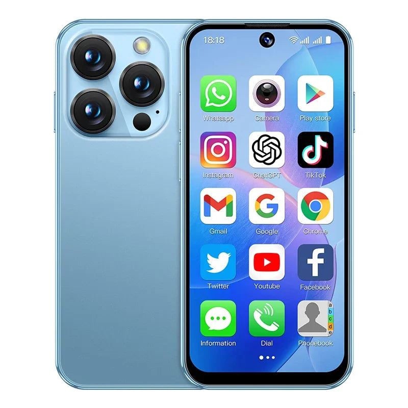 Smartphone showing app icons on a white background
