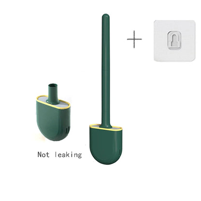 Wall Hanging Silicone Toilet Brush with Holder