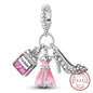 Charm 925 Sterling Silver Pink Pendant Charm Fit Original Charm Bracelet Necklace Beads DIY Jewerlry Accessories