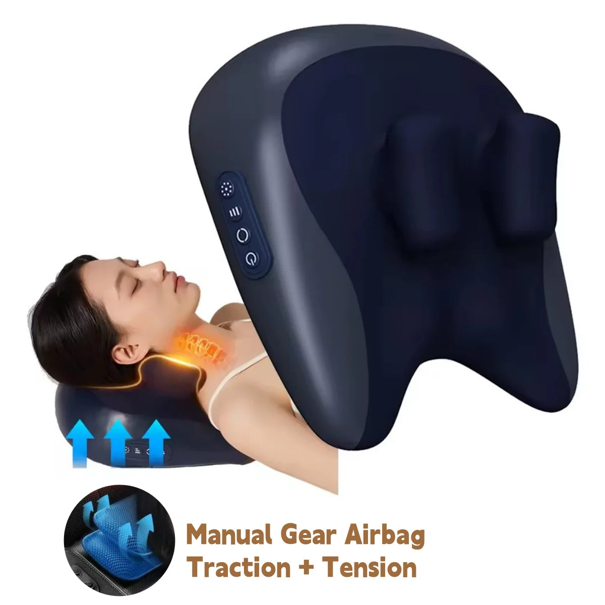 3D Shiatsu Kneading Massage Cushion – Wireless Heated Pillow for Neck, Waist, Leg & Cervical Relief