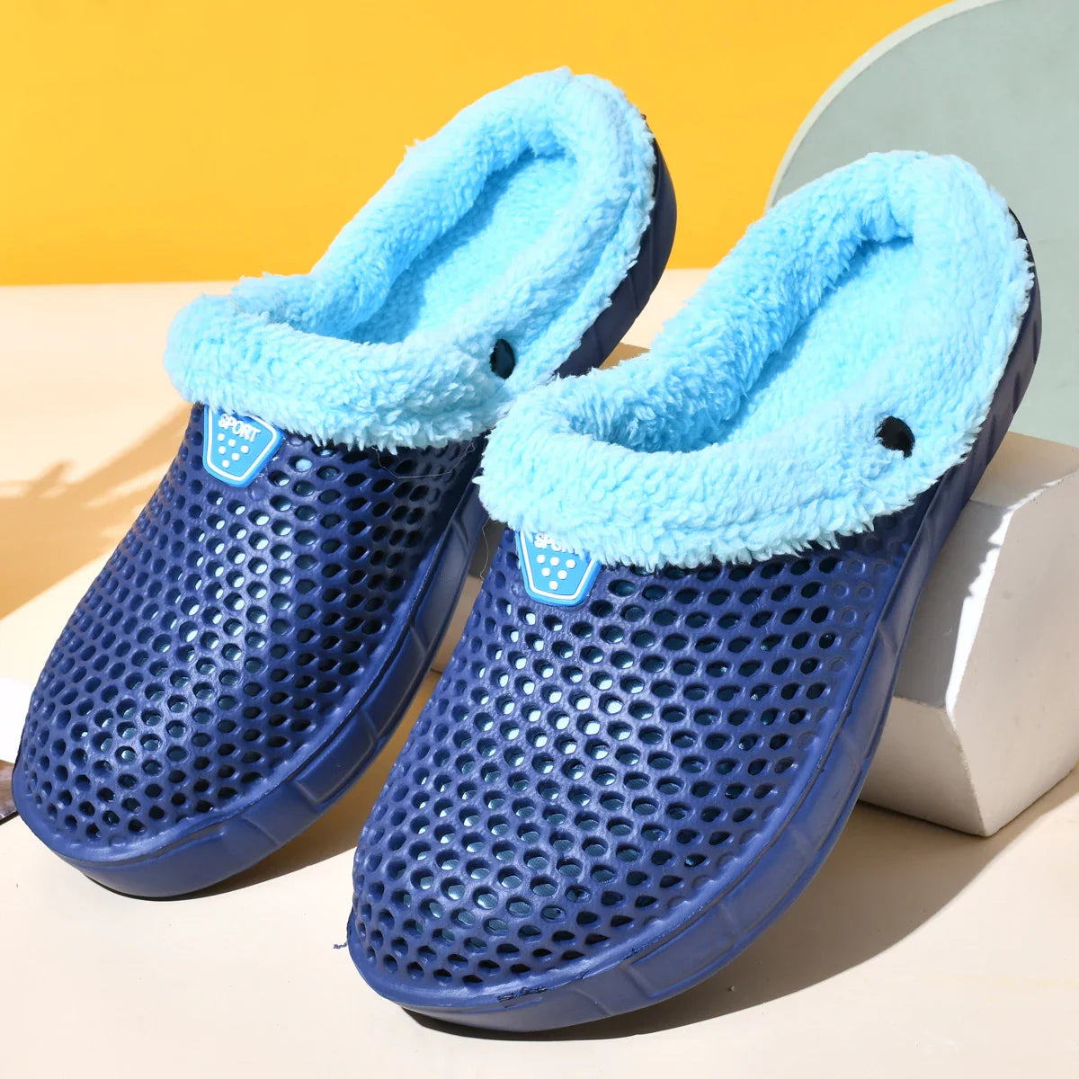 Paar Winter Warme Samt Clogs Pantoletten – Herren & Damen
