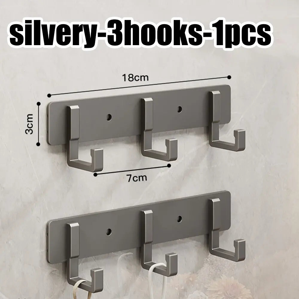 Punch-free wall-mounted living room clothes hanger load-bearing hook towel bathroom wall strong adhesive hanger