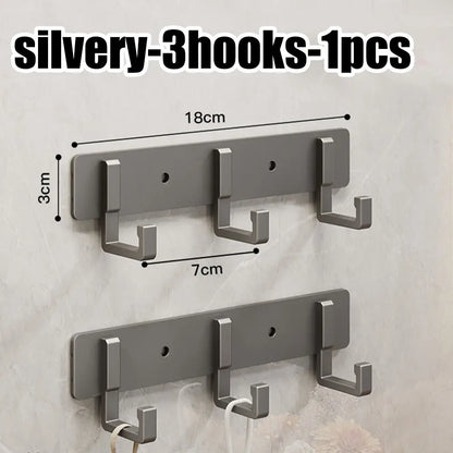 Punch-free wall-mounted living room clothes hanger load-bearing hook towel bathroom wall strong adhesive hanger