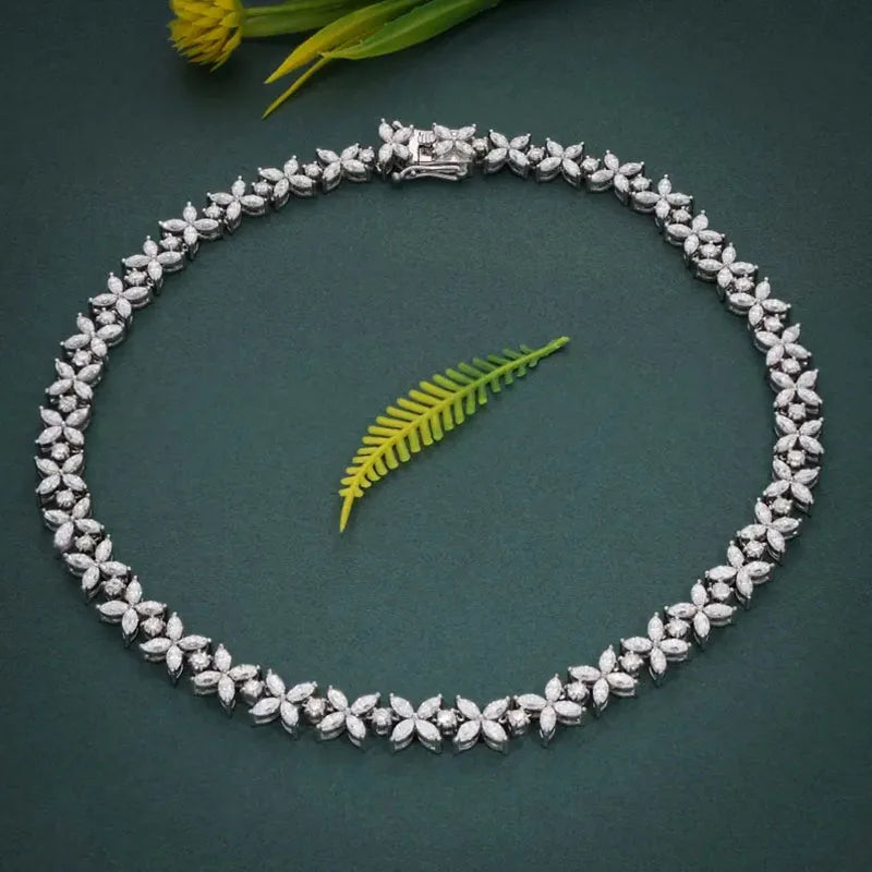 14K Gold 19.4Ctw Lab Grown Diamond Choker Necklace Designer Necklaces