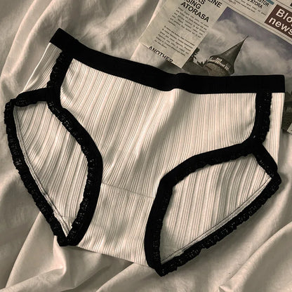 3Pcs/Set Cotton Panties Mid-Waist Women's Underwear Female Breathable Underpants Girls Solid Color Briefs Short Sexy Lingerie