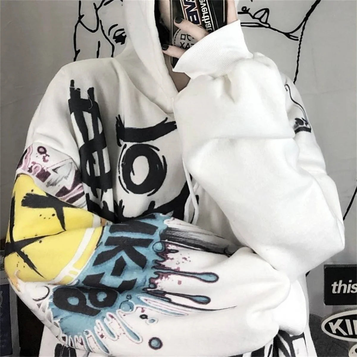 Gothic Japan Cartoon Hip Hop Hoodie Sweatshirt Oversize Damen Frühling Herbst Lustige Punk Hoodies Tops Damen Kleidung Hoodie Mädchen