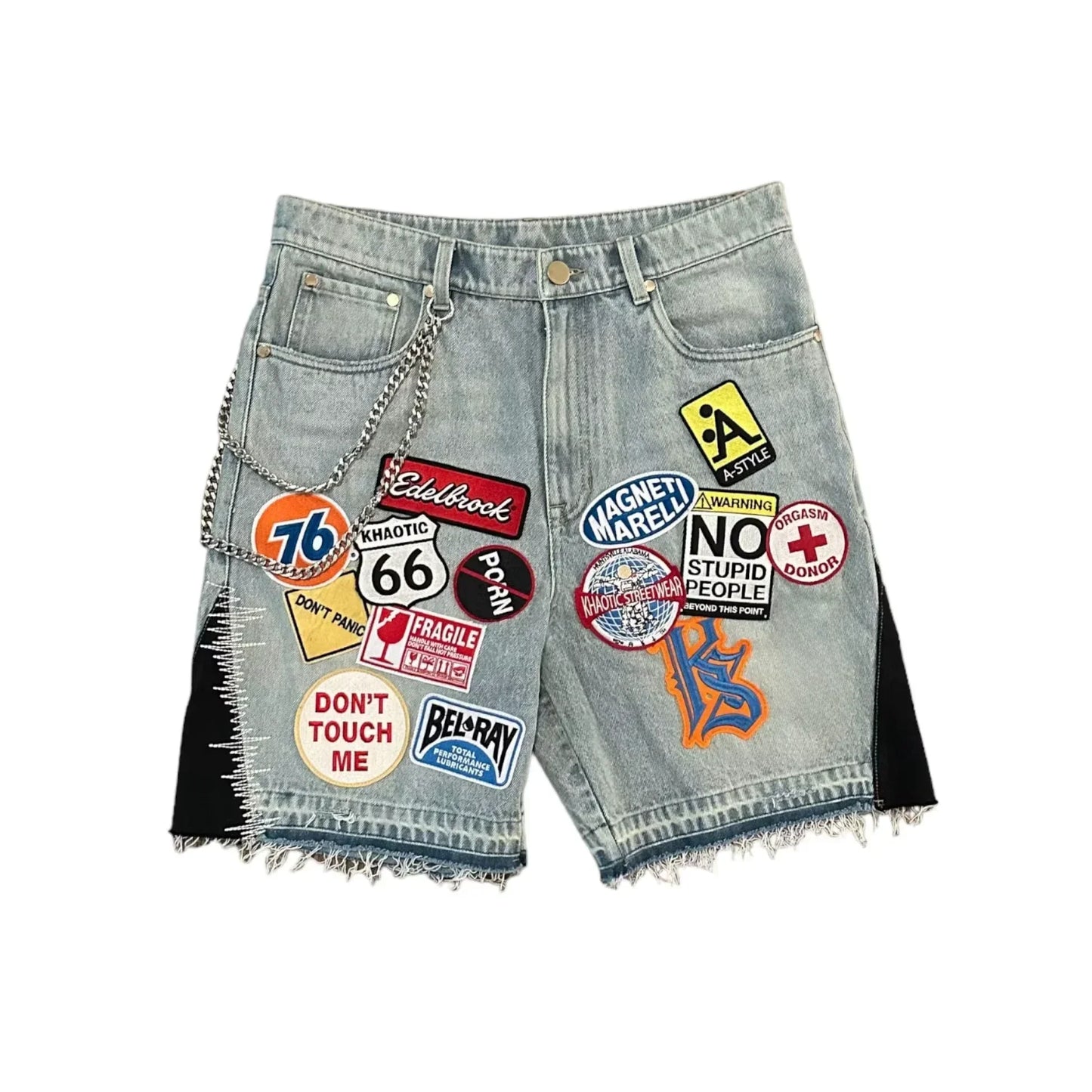 Retro Jeans Popular Patch Shorts Embroidered Willow Loose Casual Jean Shorts