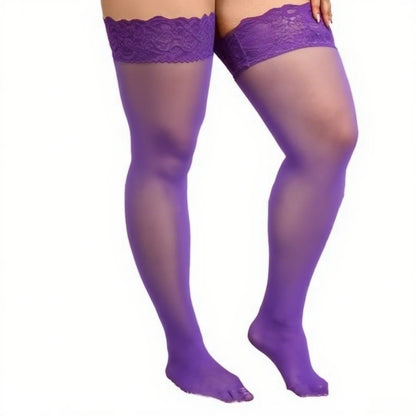 Plus Size Silk Fishnet Over Knee Socks 3XXL