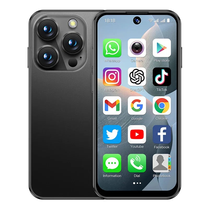 Smartphone showing app icons on a white background
