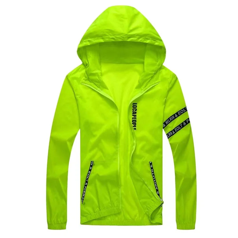 Summer Skin Coats Men SPF Ultra Light UV Sun Protection Big Size Hooded Windbreaker Jacket Men  Striped Casual Outwear 8XL 9XL