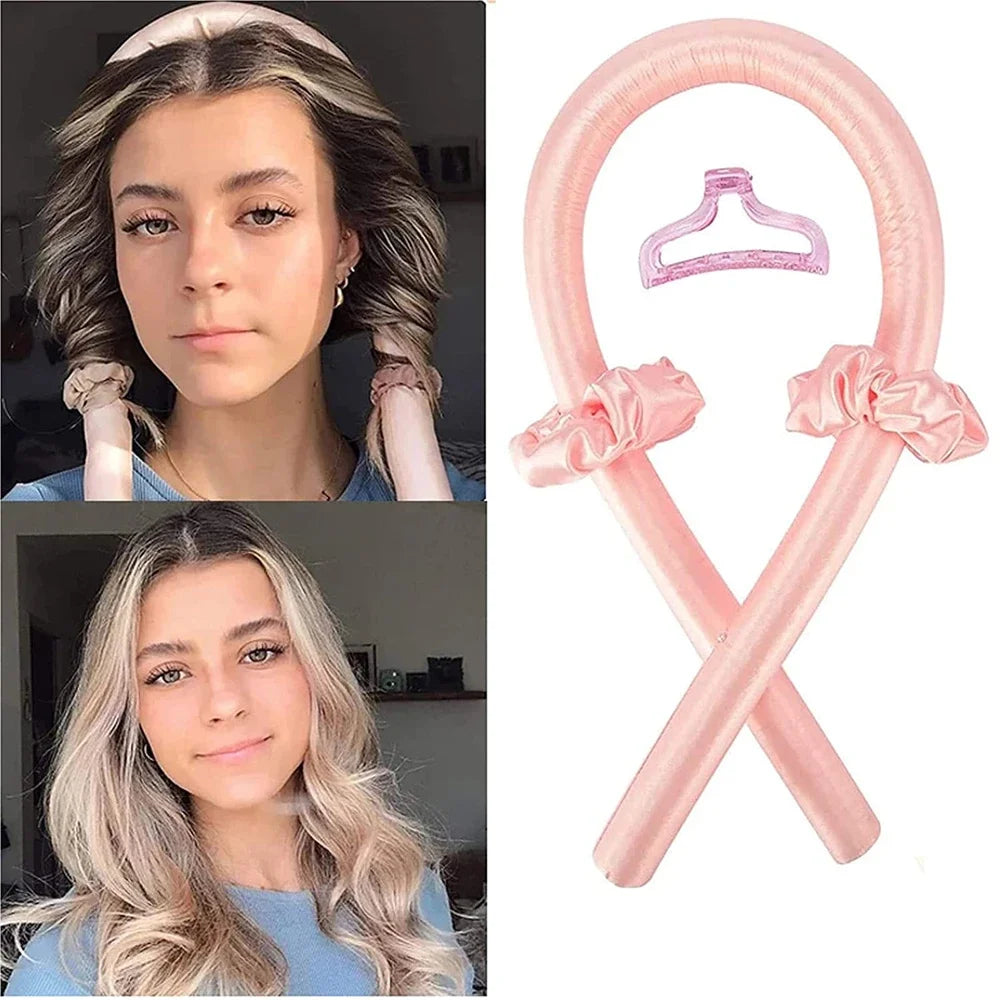 Hitzefreies Lockenstab-Stirnband Ohne Hitze Seidenlockenband Haarwickler Schlafendes Weiches Stirnband Faule Lockenwickler Haarstyling-Tools